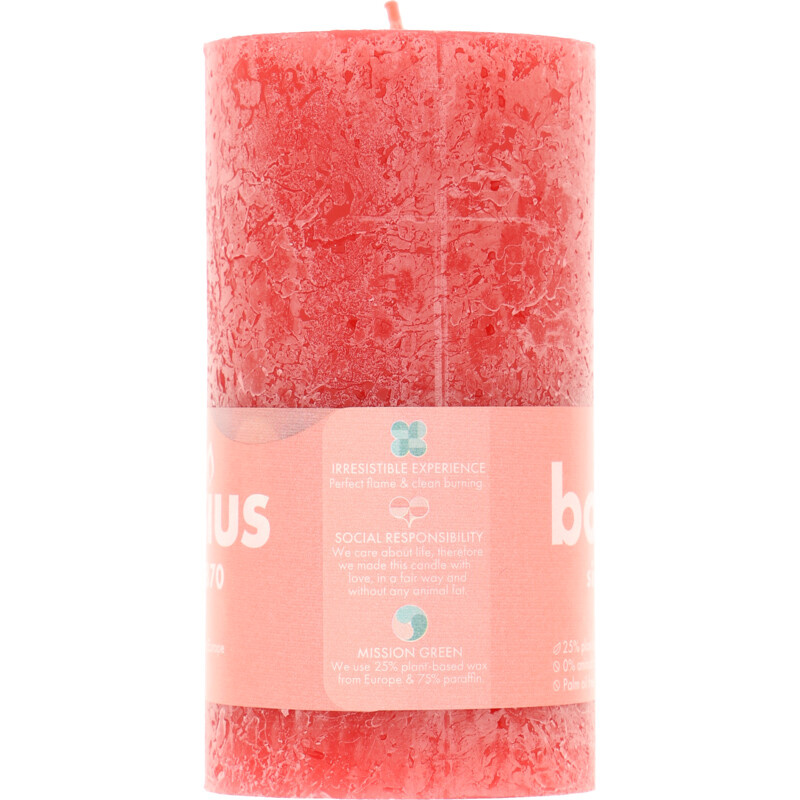 Een afbeelding van Bolsius Rustieke kaars 13cm rood