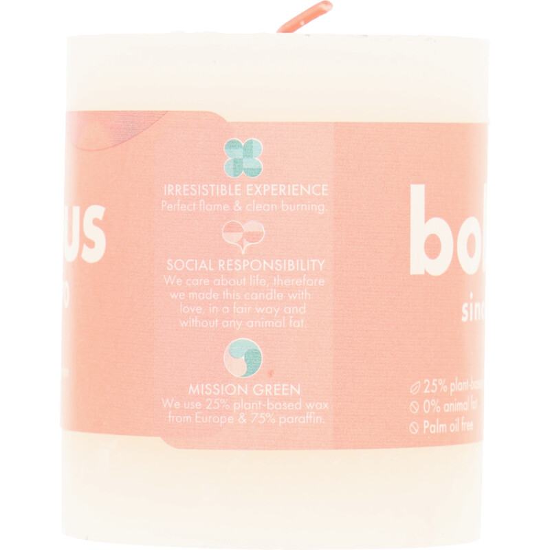 Een afbeelding van Bolsius Rustieke kaars wit 8cm