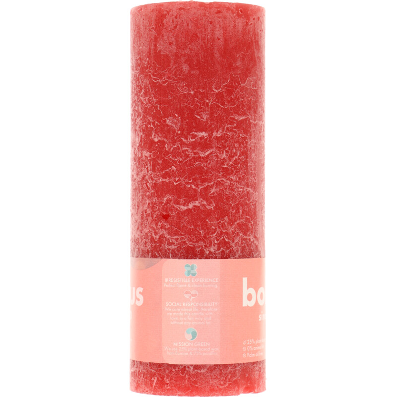 Een afbeelding van Bolsius Rustieke kaars 19cm rood