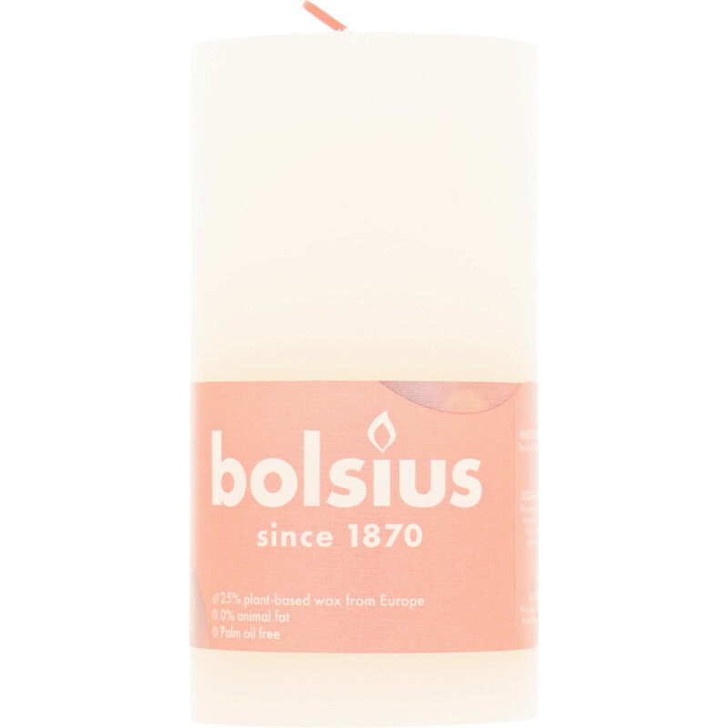Een afbeelding van Bolsius Rustieke kaars wit 13cm