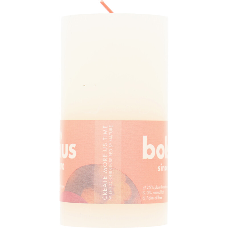 Een afbeelding van Bolsius Rustieke kaars wit 13cm
