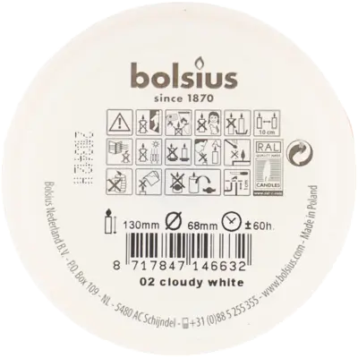 pdp-image-Bolsius Rustieke kaars wit 13cm