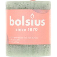 Een afbeelding van Bolsius Rustieke kaars olijfgroen 8cm