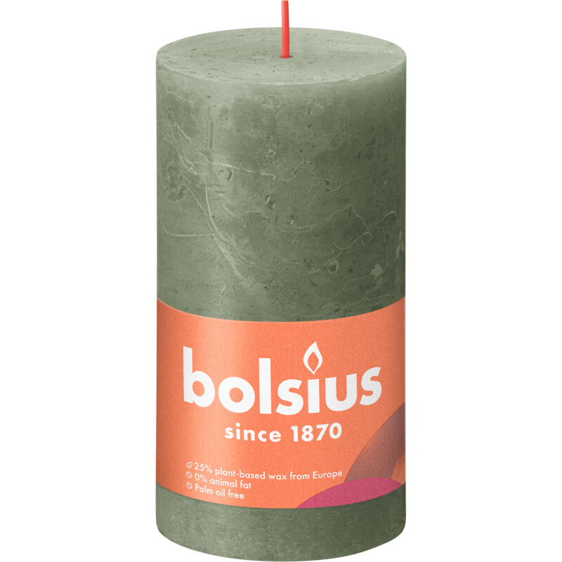 Sjah Pijnstiller Nebu Bolsius Rustieke kaars olijfgroen 13cm bestellen | Albert Heijn