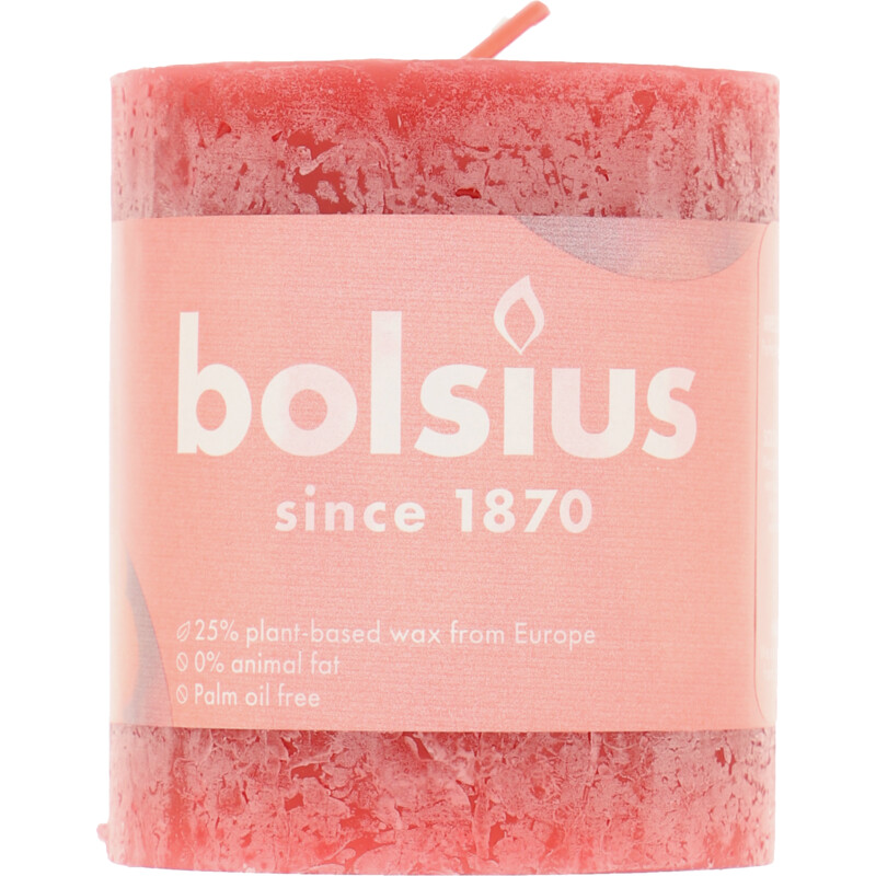 Een afbeelding van Bolsius Rustieke kaars 8cm rood