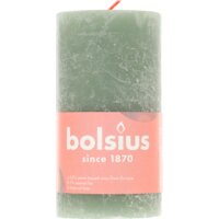 Een afbeelding van Bolsius Rustieke kaars olijfgroen 13cm