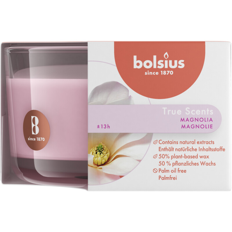 Een afbeelding van Bolsius True scents geurkaars klein magnolia