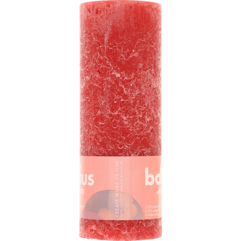 Een afbeelding van Bolsius Rustieke kaars 19cm rood