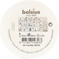 Een afbeelding van Bolsius Rustieke kaars wit 8cm