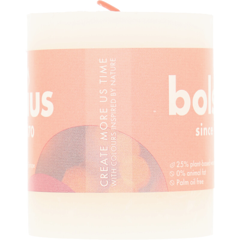 Een afbeelding van Bolsius Rustieke kaars wit 8cm