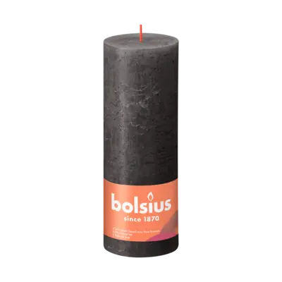 pdp-image-Bolsius Rustieke kaars antraciet 19cm