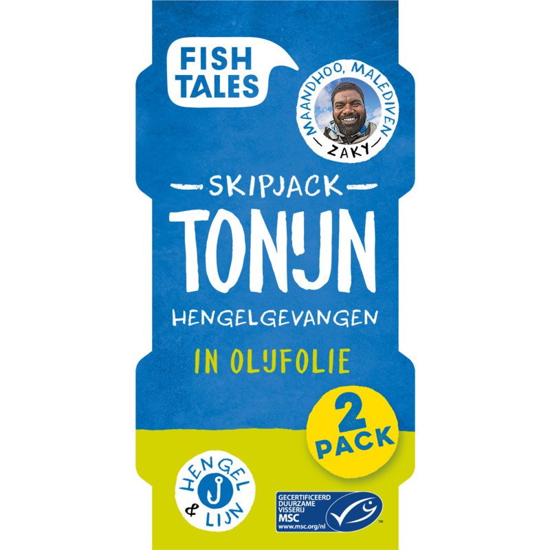 Een afbeelding van Fish Tales Skipjack tonijn in olijfolie 2-pack