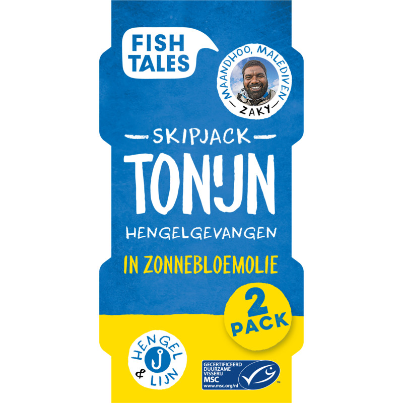 Een afbeelding van Fish Tales Skipjack tonijn in zonnebloemolie 2-pack