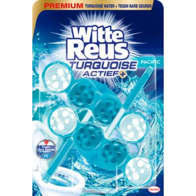 Een afbeelding van Witte Reus Toiletblok turquoise actief pacific