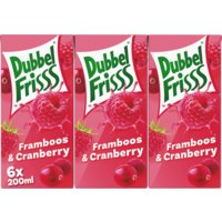 Een afbeelding van DubbelFrisss Framboos & cranberry 6-pack