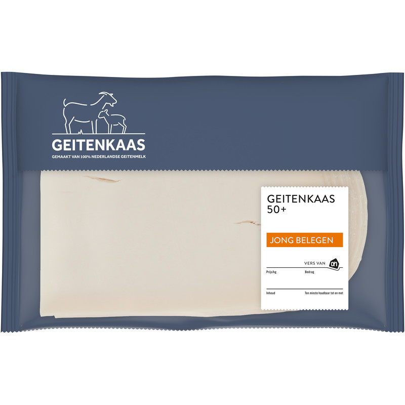Een afbeelding van AH Geitenkaas jong belegen 50+ plakken