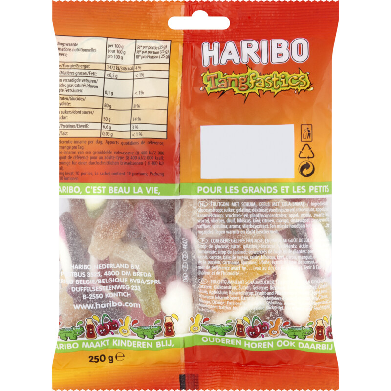 Een afbeelding van Haribo Tangfastics zuur