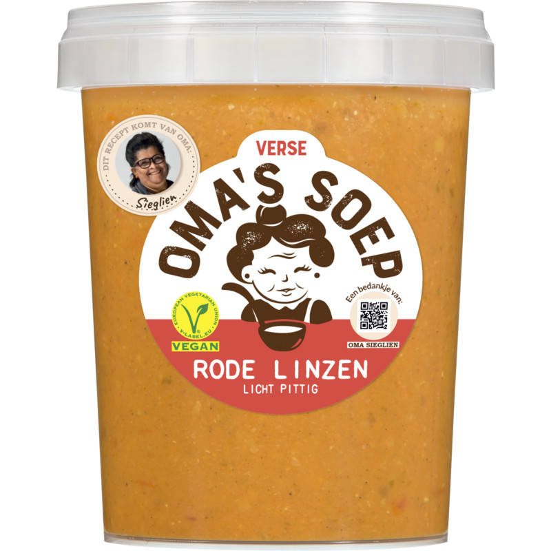 Een afbeelding van Oma's Soep Rode linzen soep