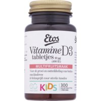 Een afbeelding van Etos Kids vitamine D tabletjes multifruit
