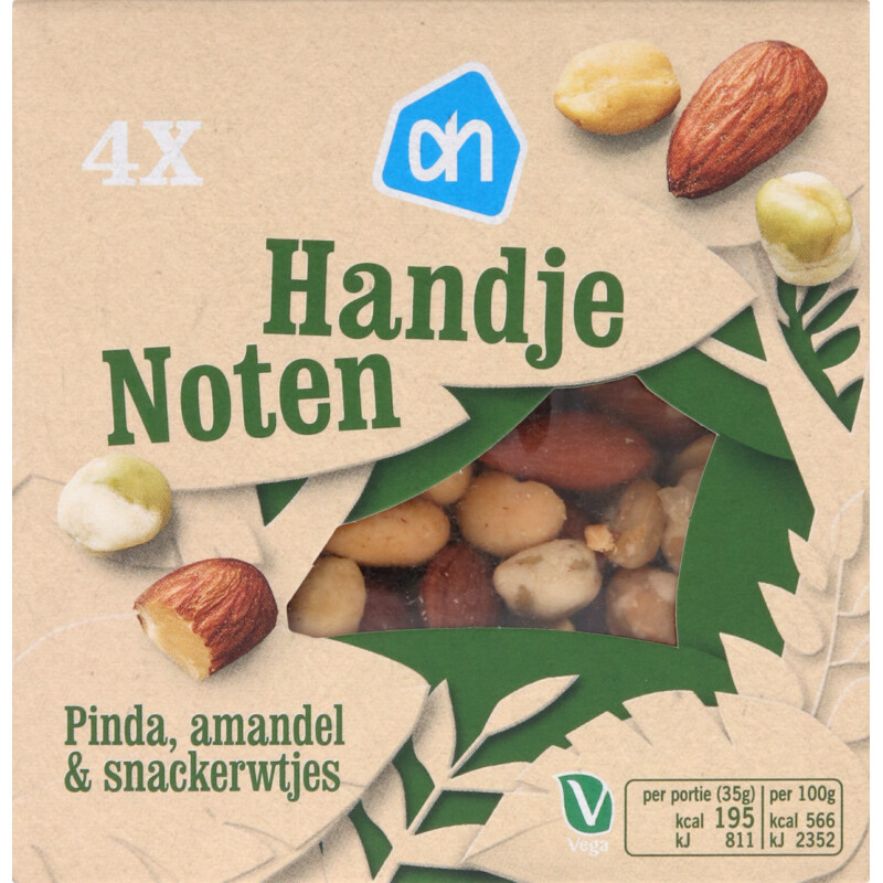Een afbeelding van AH Handje noten pinda, amandel & snackerwt