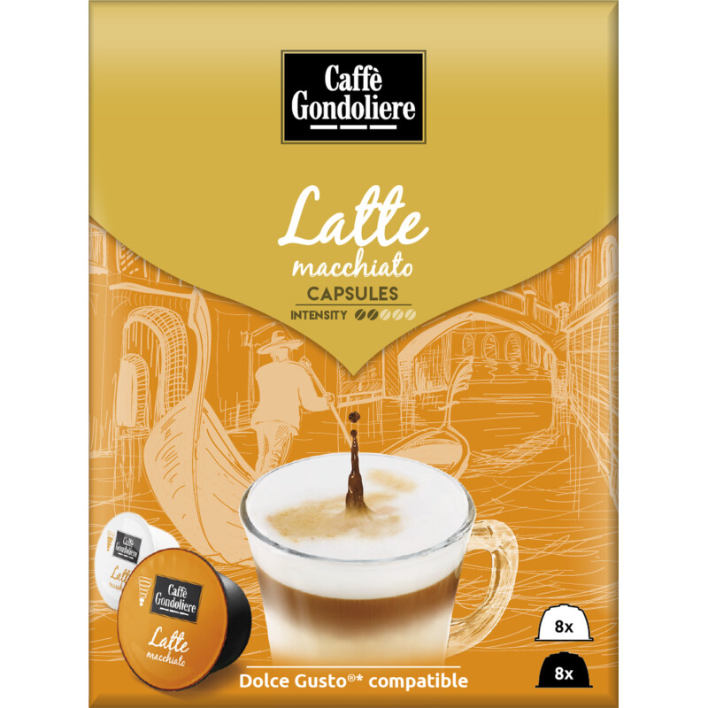 Verovering betalen Jongleren Caffé Gondoliere Latte macchiato capsules bestellen | Albert Heijn