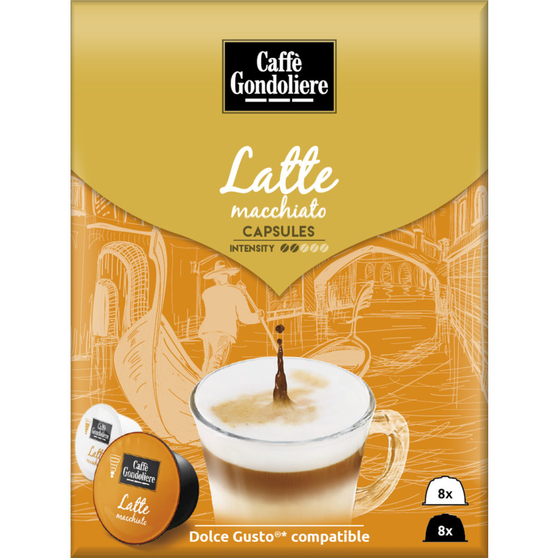 Een afbeelding van Caffé Gondoliere Latte macchiato capsules