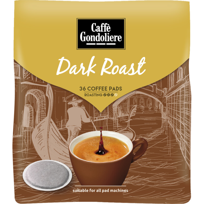 Een afbeelding van Caffè Gondoliere Dark roast coffee pads