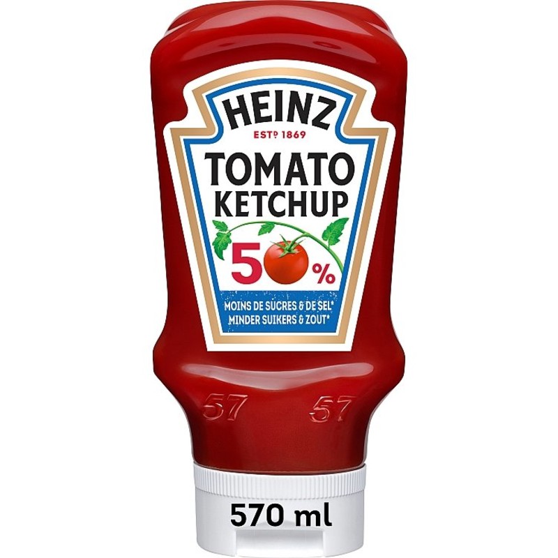 Een afbeelding van Heinz Tomaten ketchup 50% minder suikers&zout