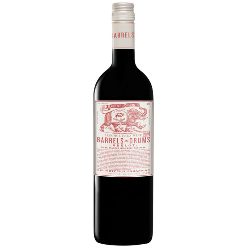 Een afbeelding van Barrels and drums Merlot Alcoholvrij