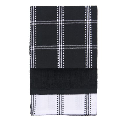 pdp-image-AH Keukentextielset zwart ruit