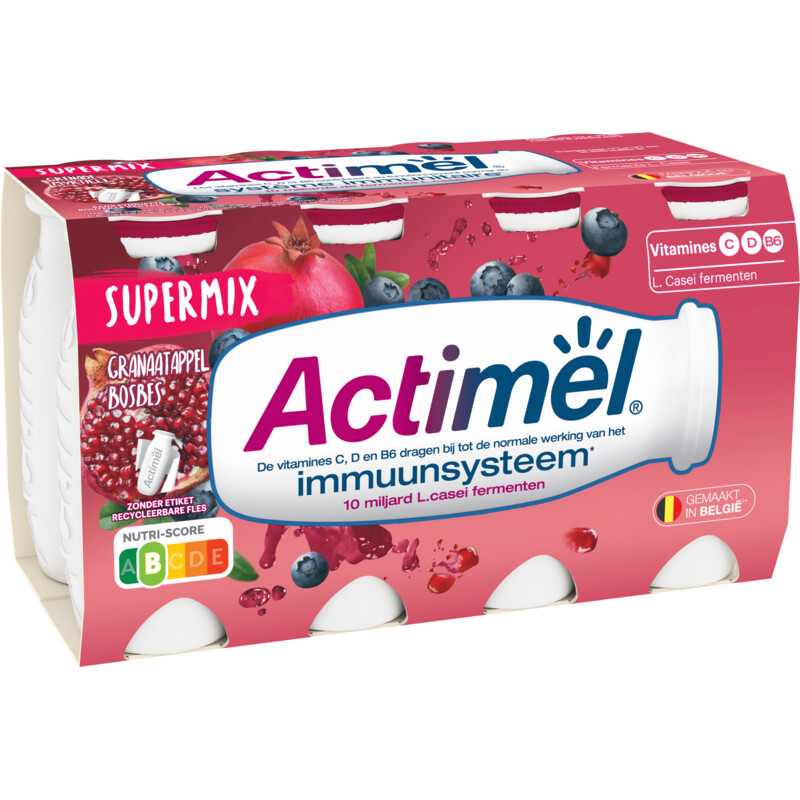 Een afbeelding van Danone Actimel supermix granaatappel bosbes bel