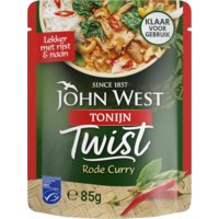 Een afbeelding van John West Twist tonijn rode curry