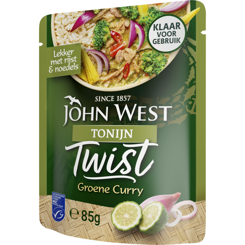 Een afbeelding van John West Twist tonijn groene curry