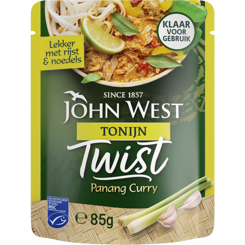 Een afbeelding van John West Twist tonijn panang curry