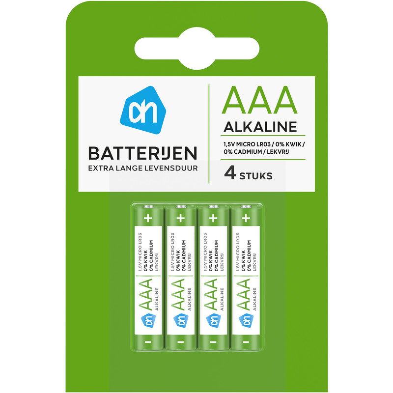 Medicinaal Zonder twijfel Weigering AH Alkaline AAA batterijen bestellen | Albert Heijn