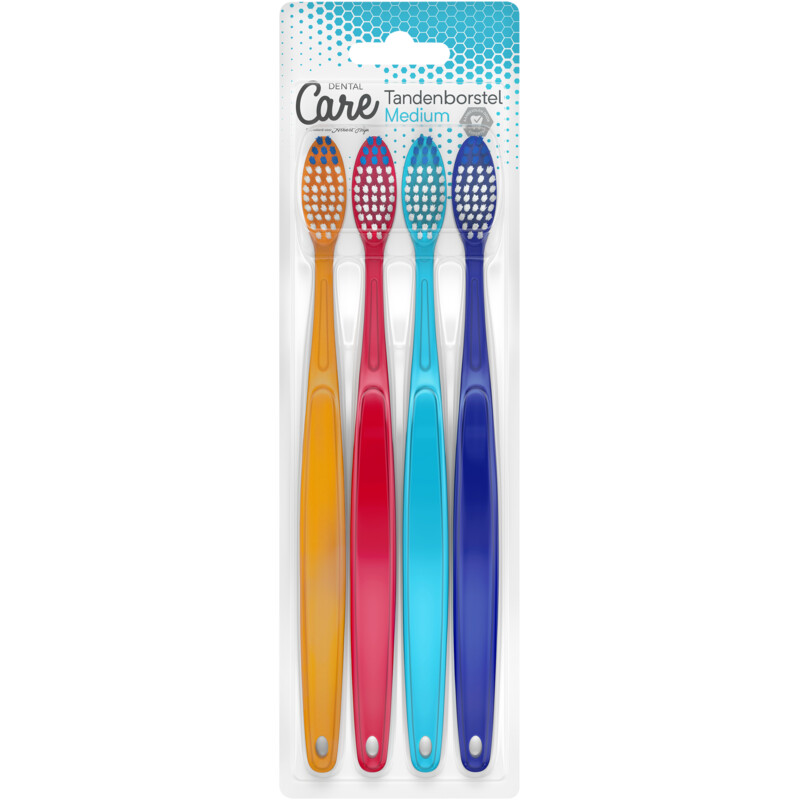 Een afbeelding van Care Tandenborstels medium 4 pack