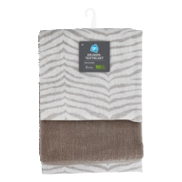 AH Keuken- en theedoek taupe set van 2