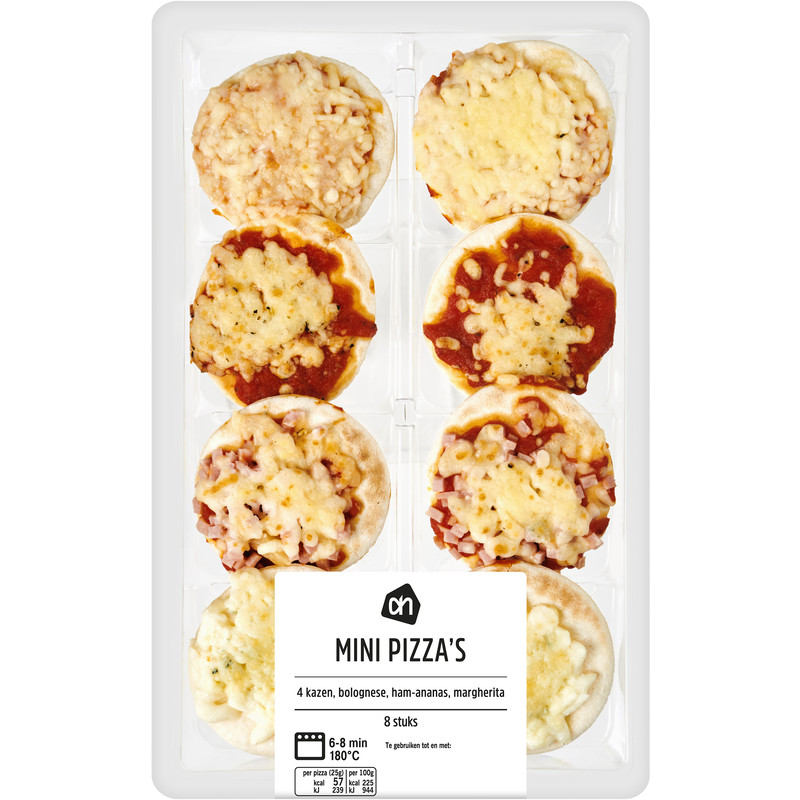Een afbeelding van AH Mini pizza's bel