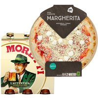 Een afbeelding van Verse pizza met Italiaanse Birra Moretti