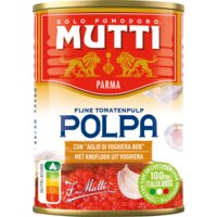 Een afbeelding van Mutti Polpa fijne tomatenpulp met knoflook