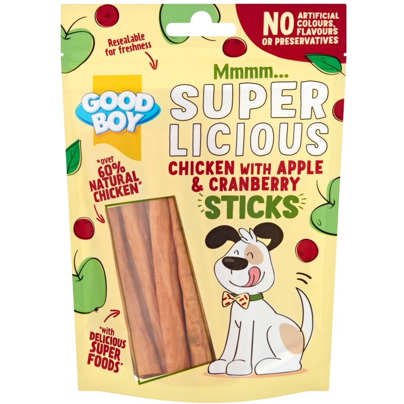 Een afbeelding van Good boy Super licious sticks chicken apple