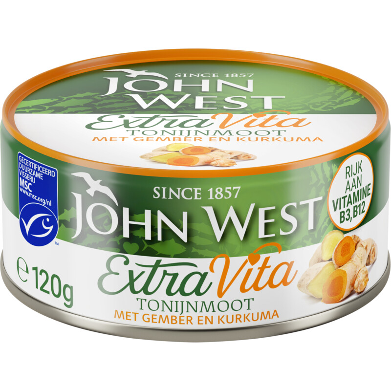 Een afbeelding van John West Extravita gember & kurkuma tonijn