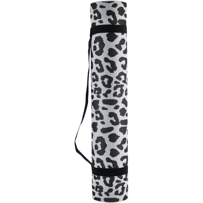 Een afbeelding van Bourgini Fitness mat print grijs zwart