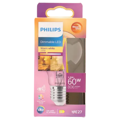 pdp-image-Philips Led fil standaard E27 60W dimbaar