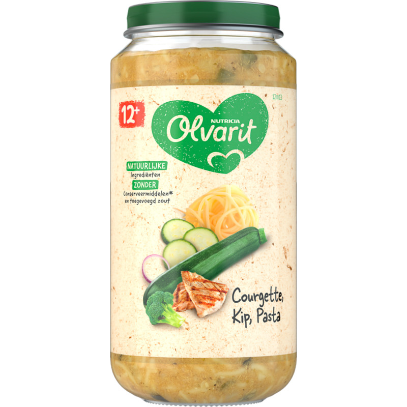 Een afbeelding van Olvarit 12+ mnd courgette kip pasta
