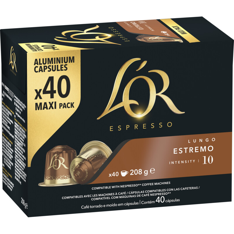 Een afbeelding van L'OR Lungo estremo capsules maxi pack