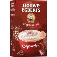 Een afbeelding van Douwe Egberts Verwenkoffie cappuccino oploskoffie