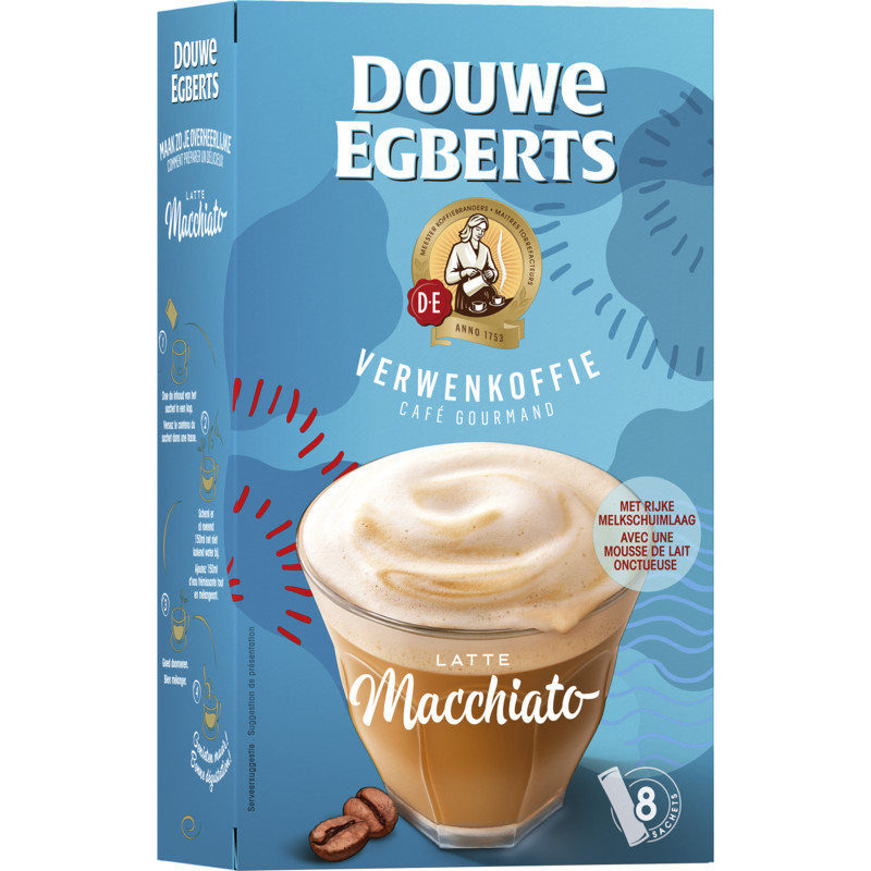 Een afbeelding van Douwe Egberts Verwenkoffie latte macchiato oploskoffie