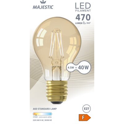 pdp-image-Majestic Led fil standaard goud E27 40W