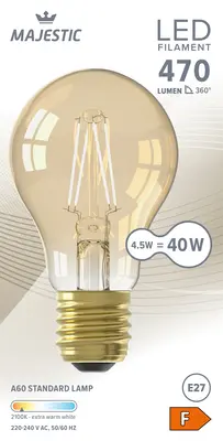 pdp-image-Majestic Led fil standaard goud E27 40W